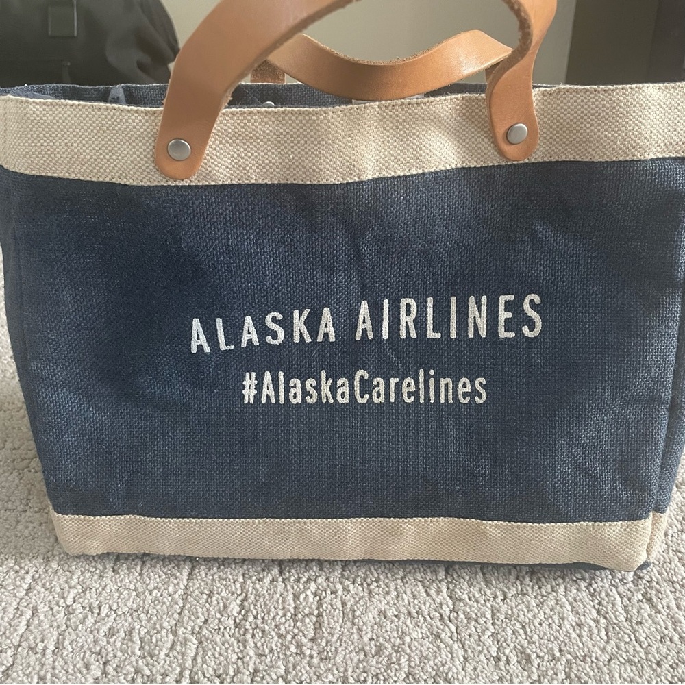 Blue and Tan Tote Bag